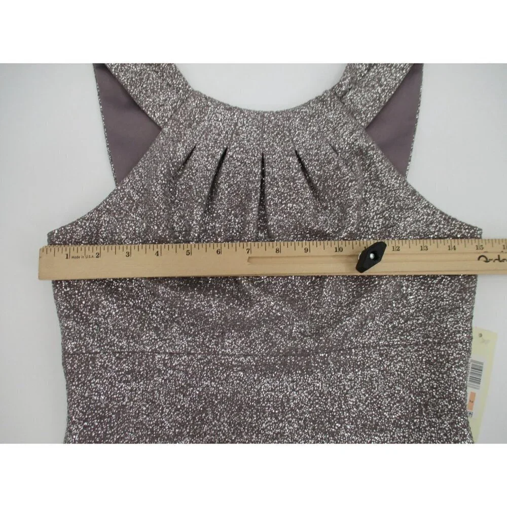 Eliza J Womens Dress 2 Silver Gray Purple Ladies Embellished Wedding Dressy New